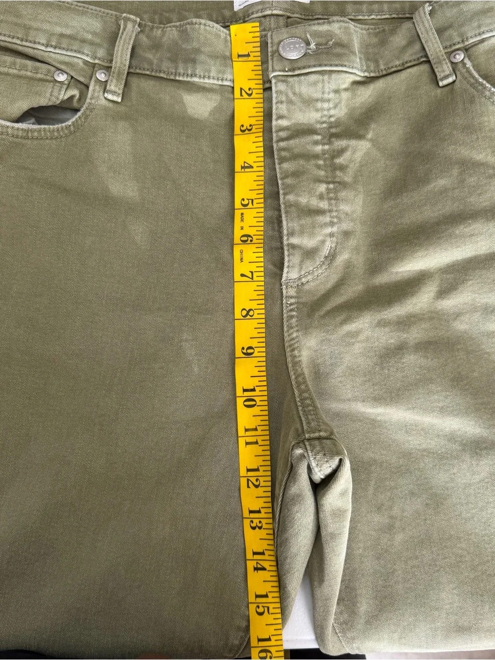 Loft Women's Olive Green Distressed Cropped Straight-Leg Jeans - Picture 7 of 9